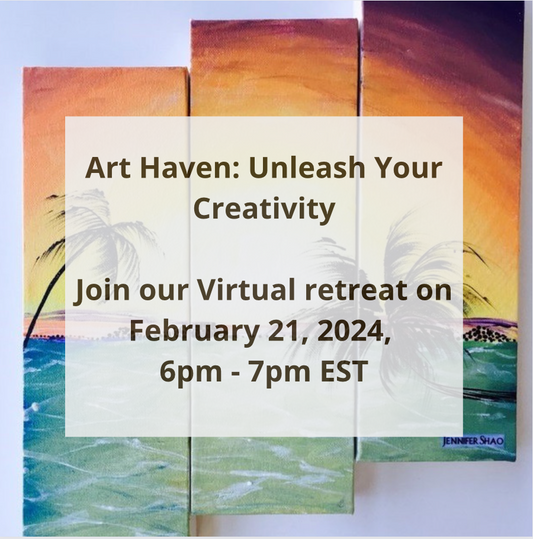 Art Haven: Virtual Creative Retreat on Wednesday, February 21, 2024, from 6pm to 7pm (READ DESCRIPTION FOR DETAILS)
